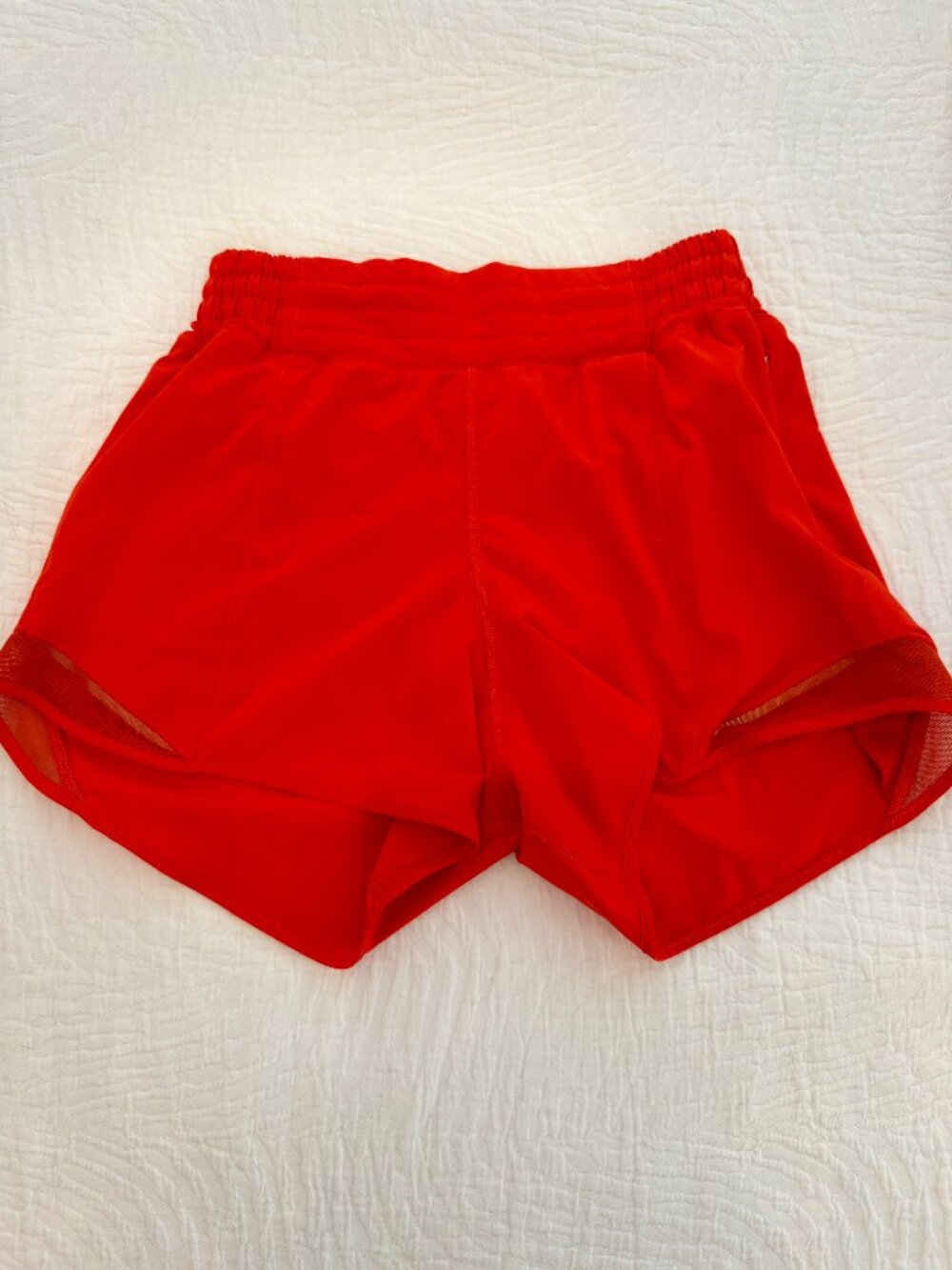 Lululemon Red Running Jogging Shorts Mesh Panels Size 6